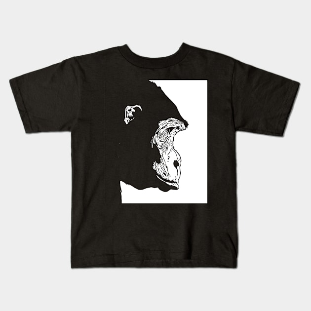 Chimpanzee Face Graphic Monkey Animal Kids T-Shirt by BurnhamAndGrange